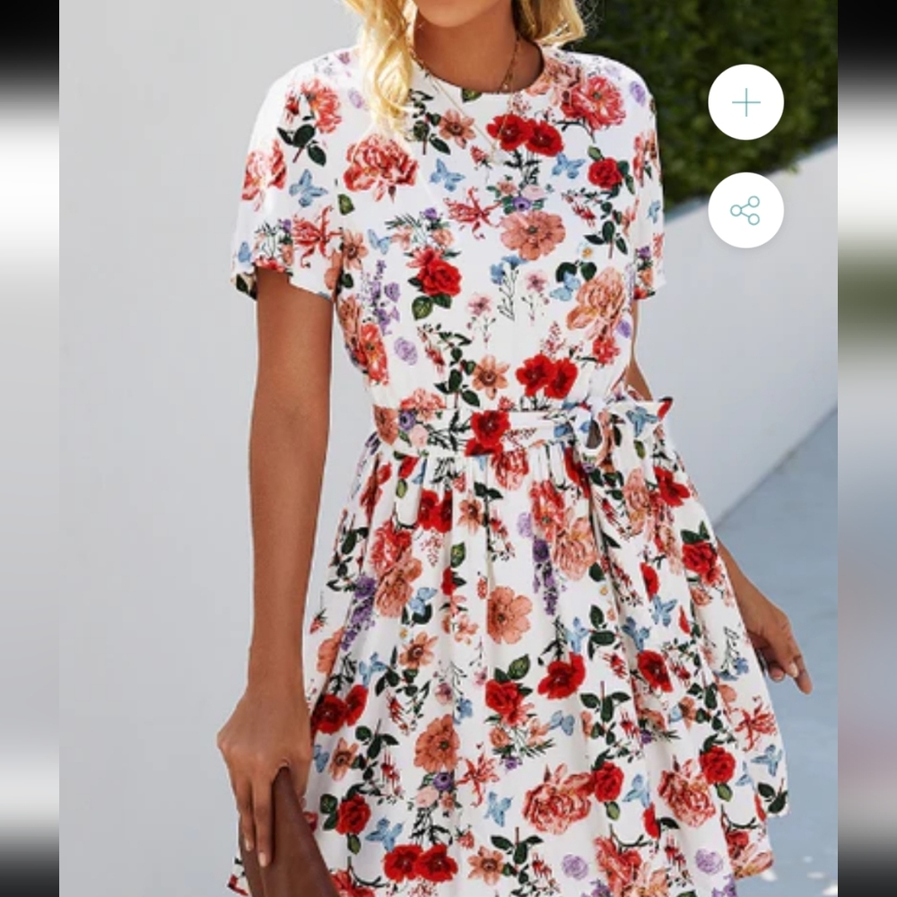 Kirundo Size XL White Floral Dress
